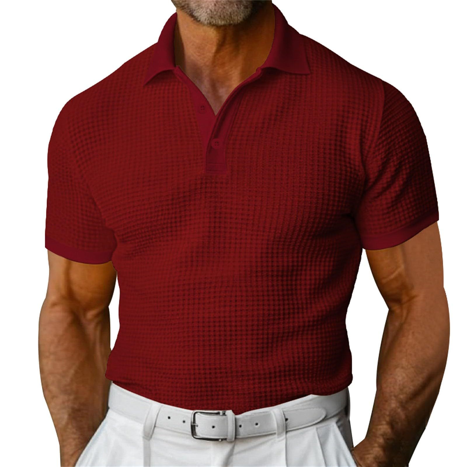 Waffle Polo Shirt - Image 6