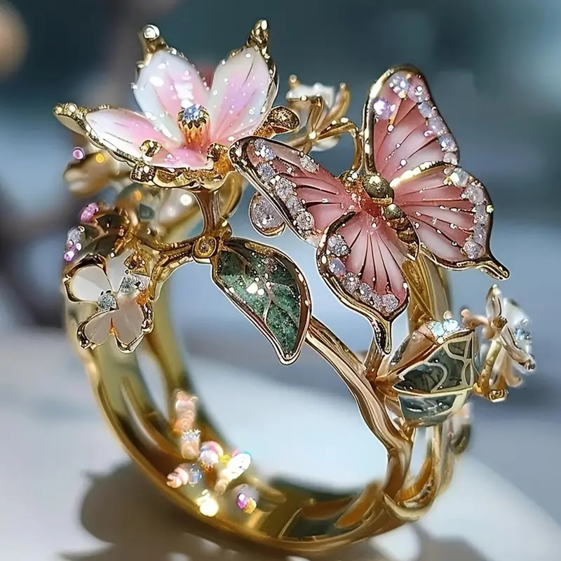 Butterfly Flower Ring
