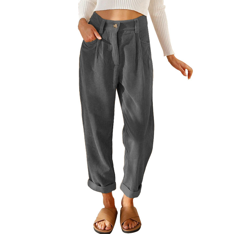 Corduroy High-Waist Pants - Image 8