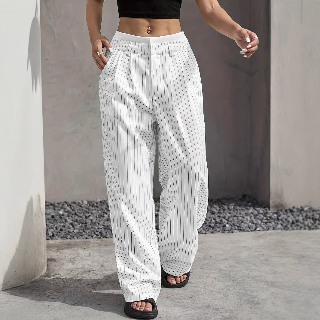 Striped High-Waist Pants - Image 8