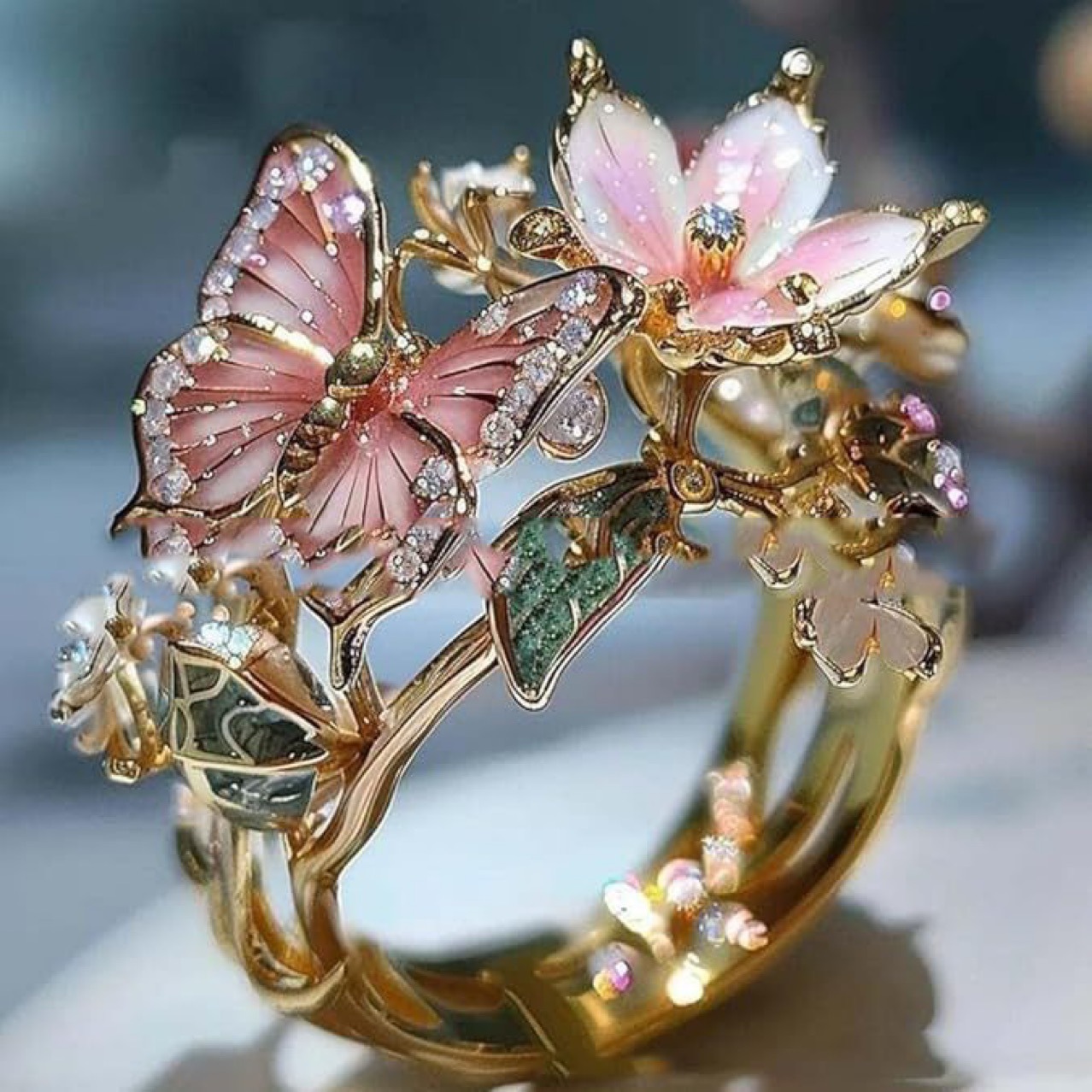 Butterfly Flower Ring - Image 2