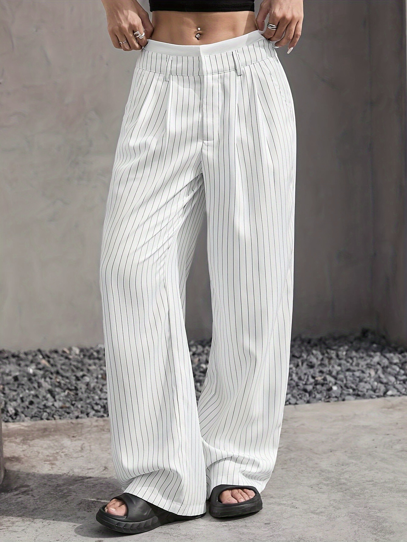 Striped High-Waist Pants - Image 5