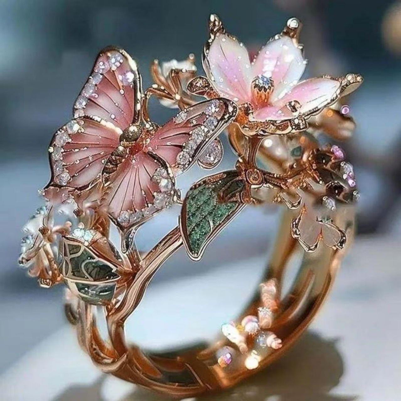 Butterfly Flower Ring - Image 4