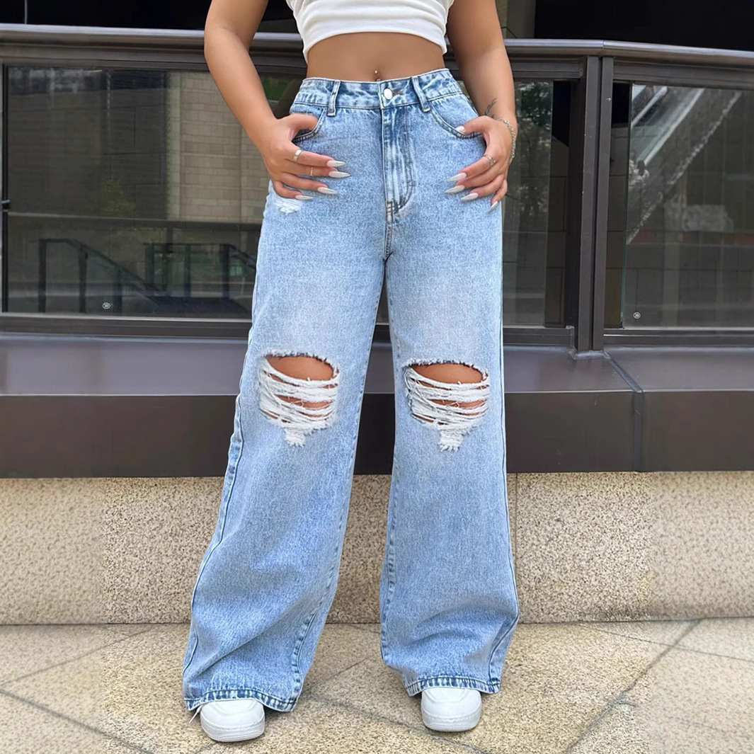 Ripped Wide Jeans - Image 2