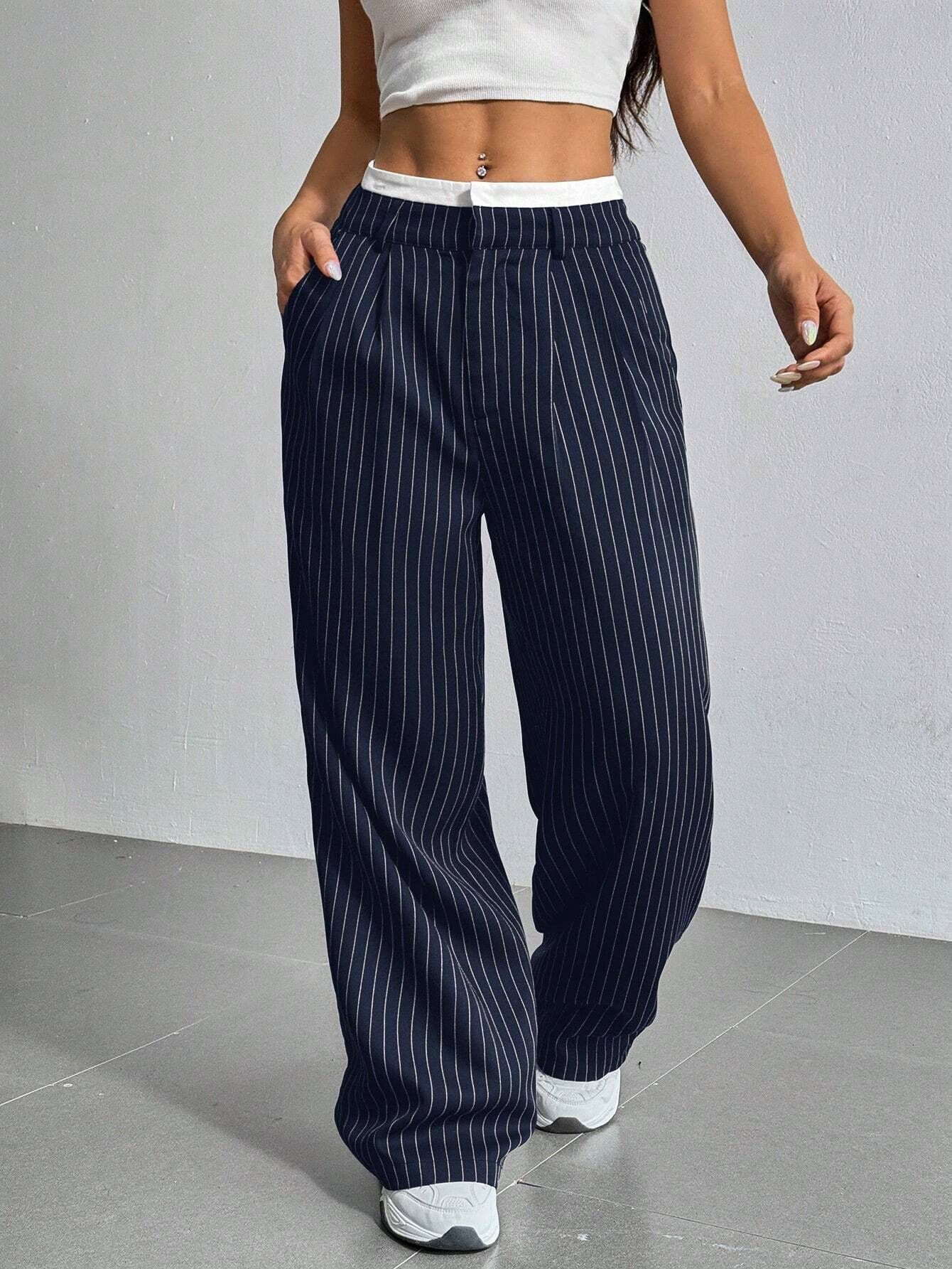 Striped High-Waist Pants - Image 9
