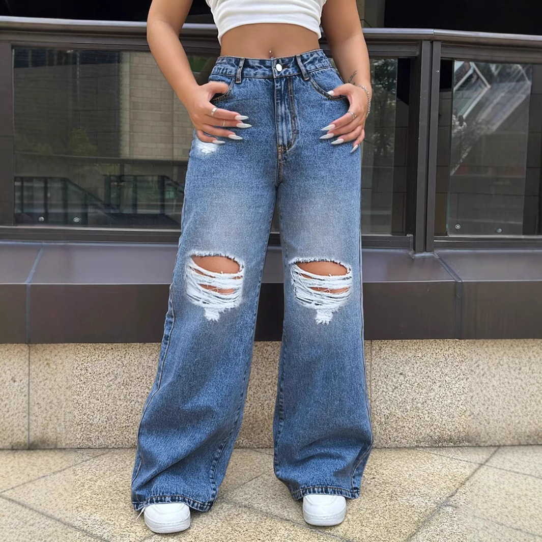 Ripped Wide Jeans - Image 5
