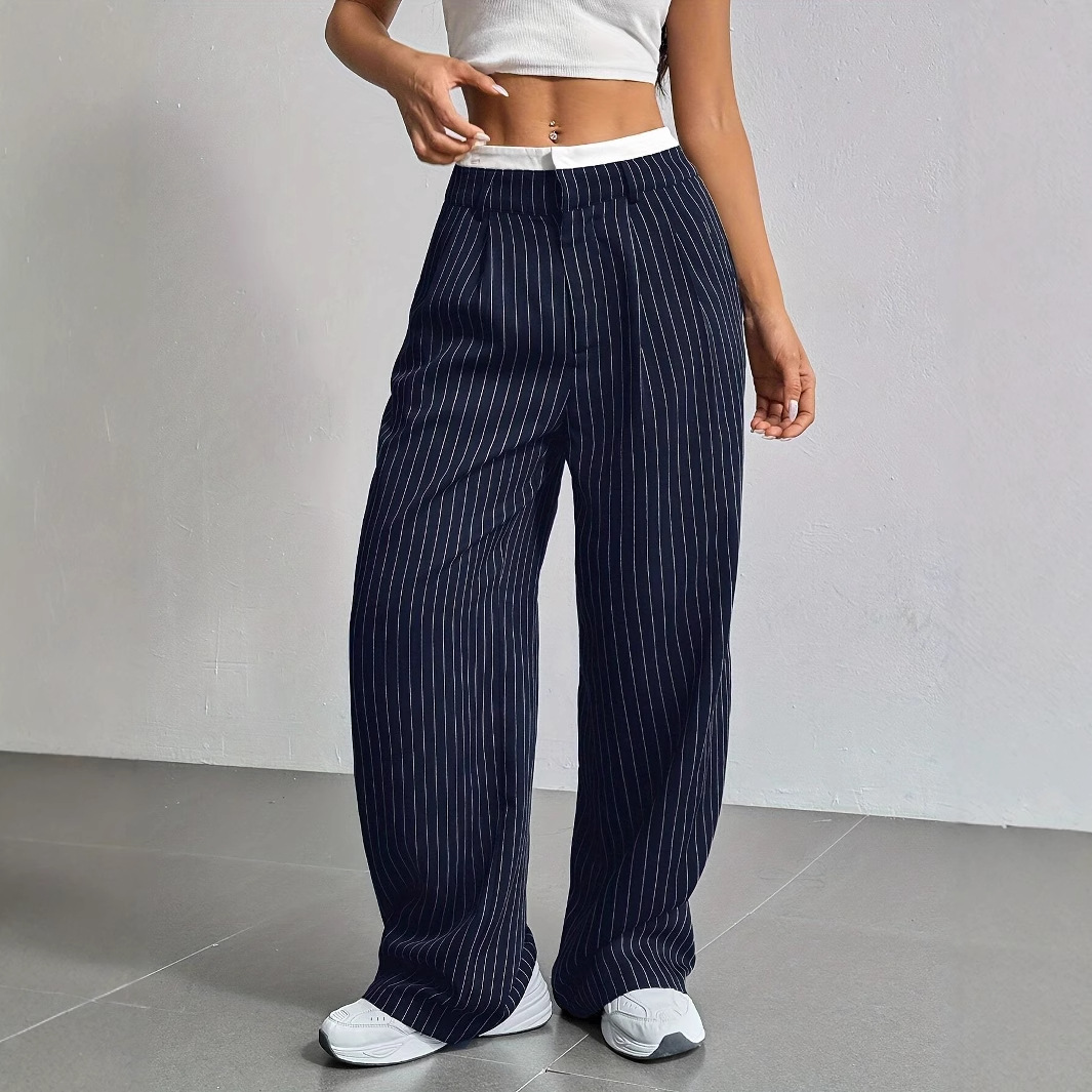 Striped High-Waist Pants - Image 2