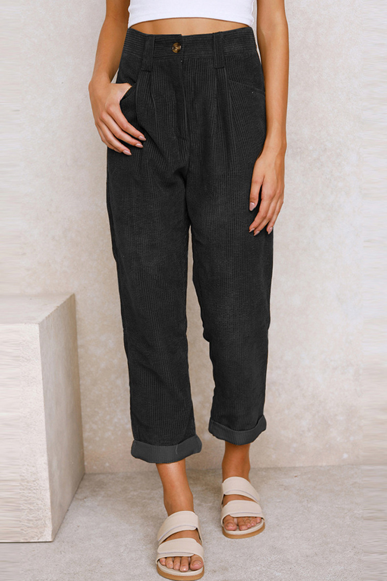 Corduroy High-Waist Pants - Image 3