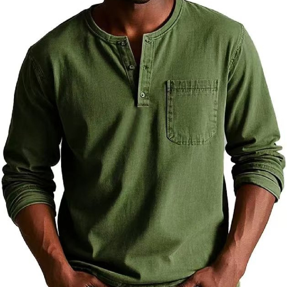 V-Neck Button T-Shirt - Image 9