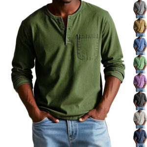 V-Neck Button T-Shirt