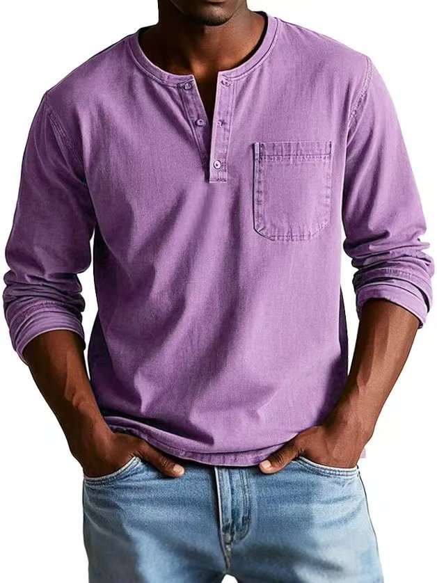 V-Neck Button T-Shirt - Image 6