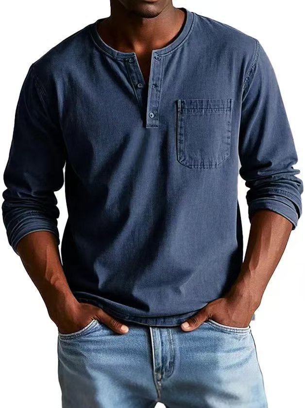 V-Neck Button T-Shirt - Image 2