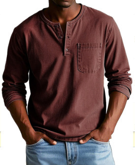 V-Neck Button T-Shirt - Image 4