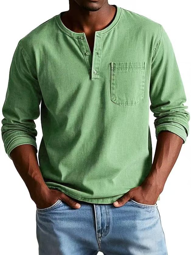 V-Neck Button T-Shirt - Image 3