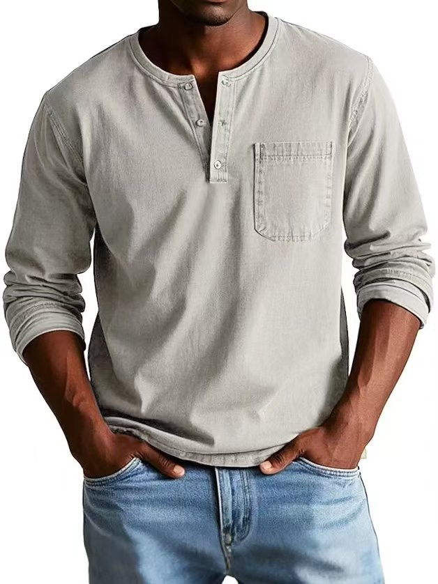 V-Neck Button T-Shirt - Image 5