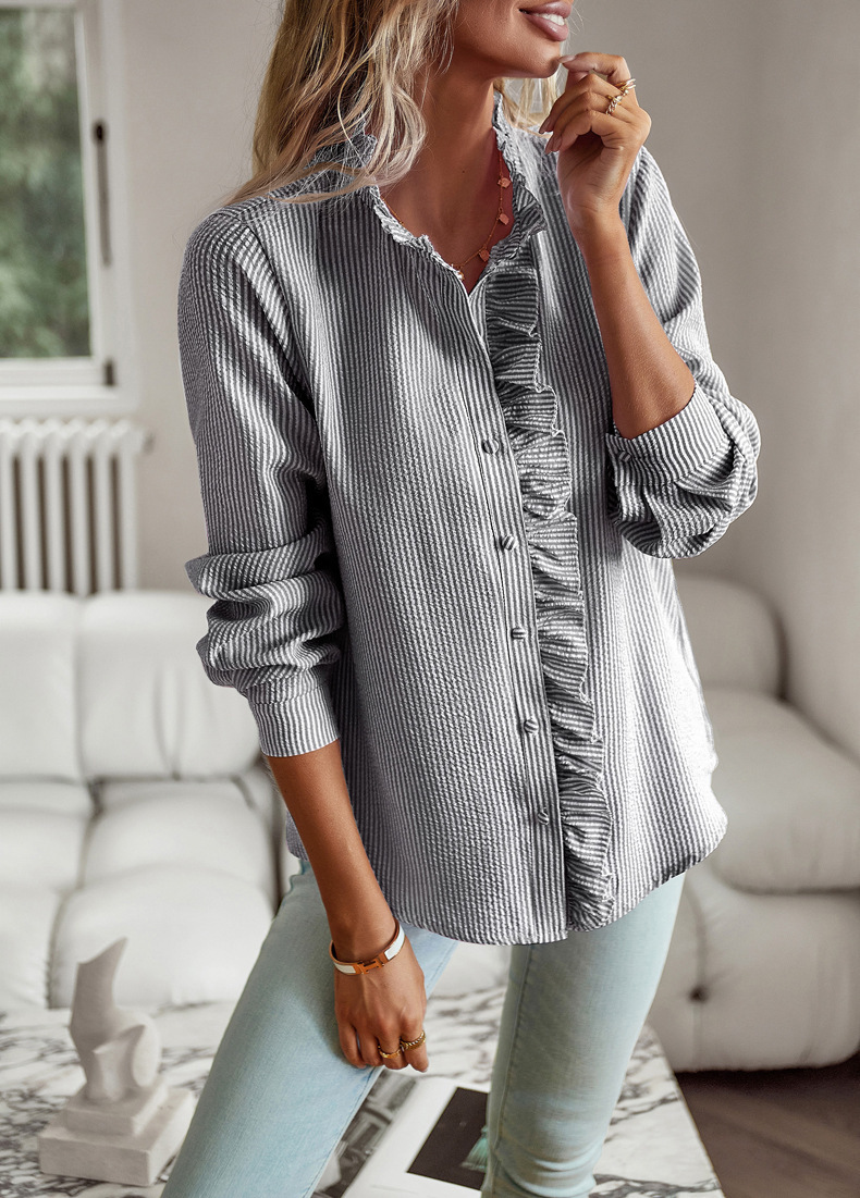 Striped Office Blouse - Image 2