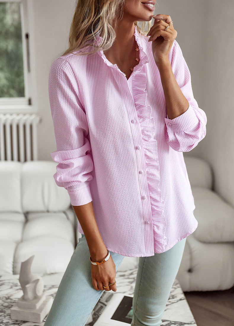 Striped Office Blouse - Image 6