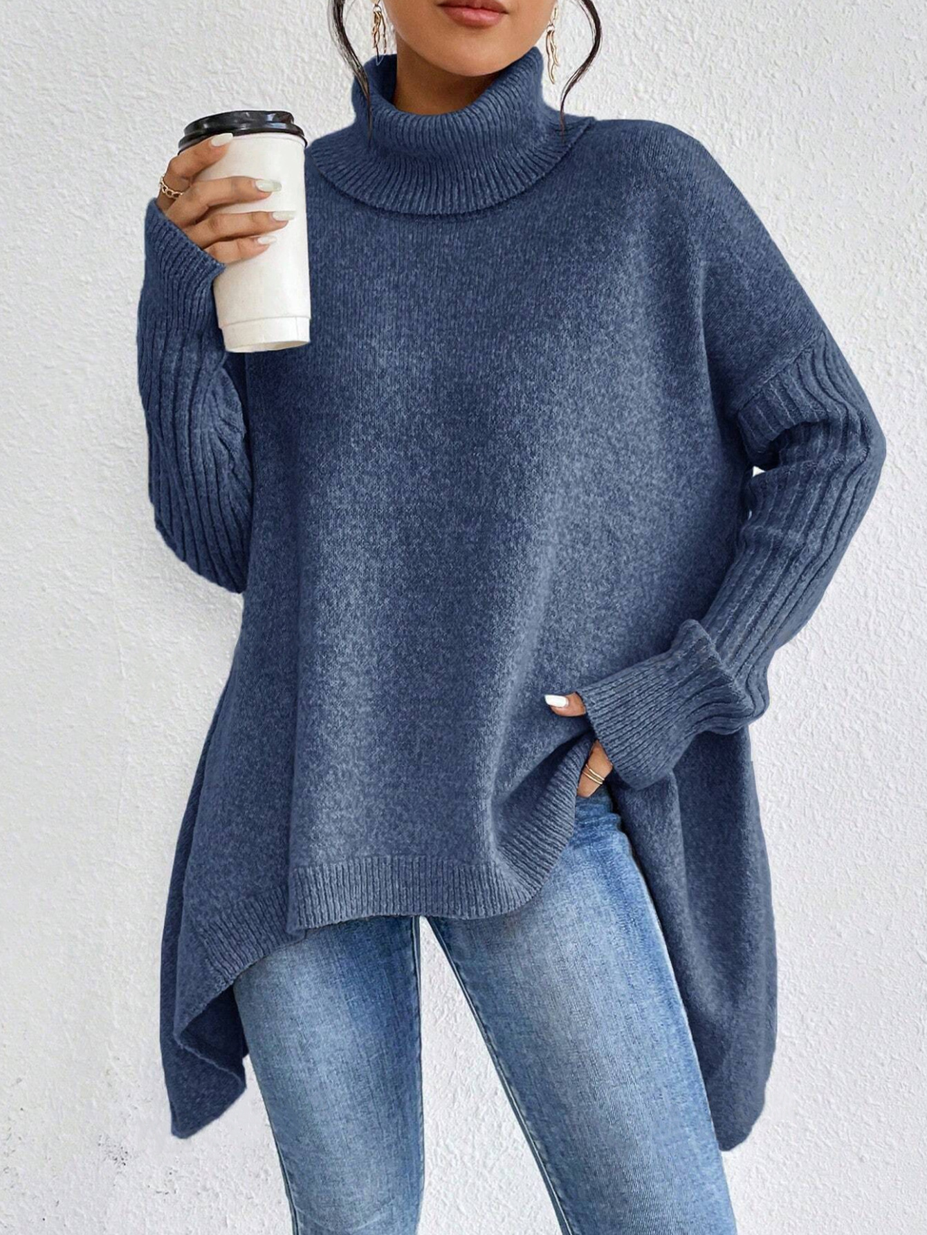 Irregular Turtleneck Sweater - Image 6