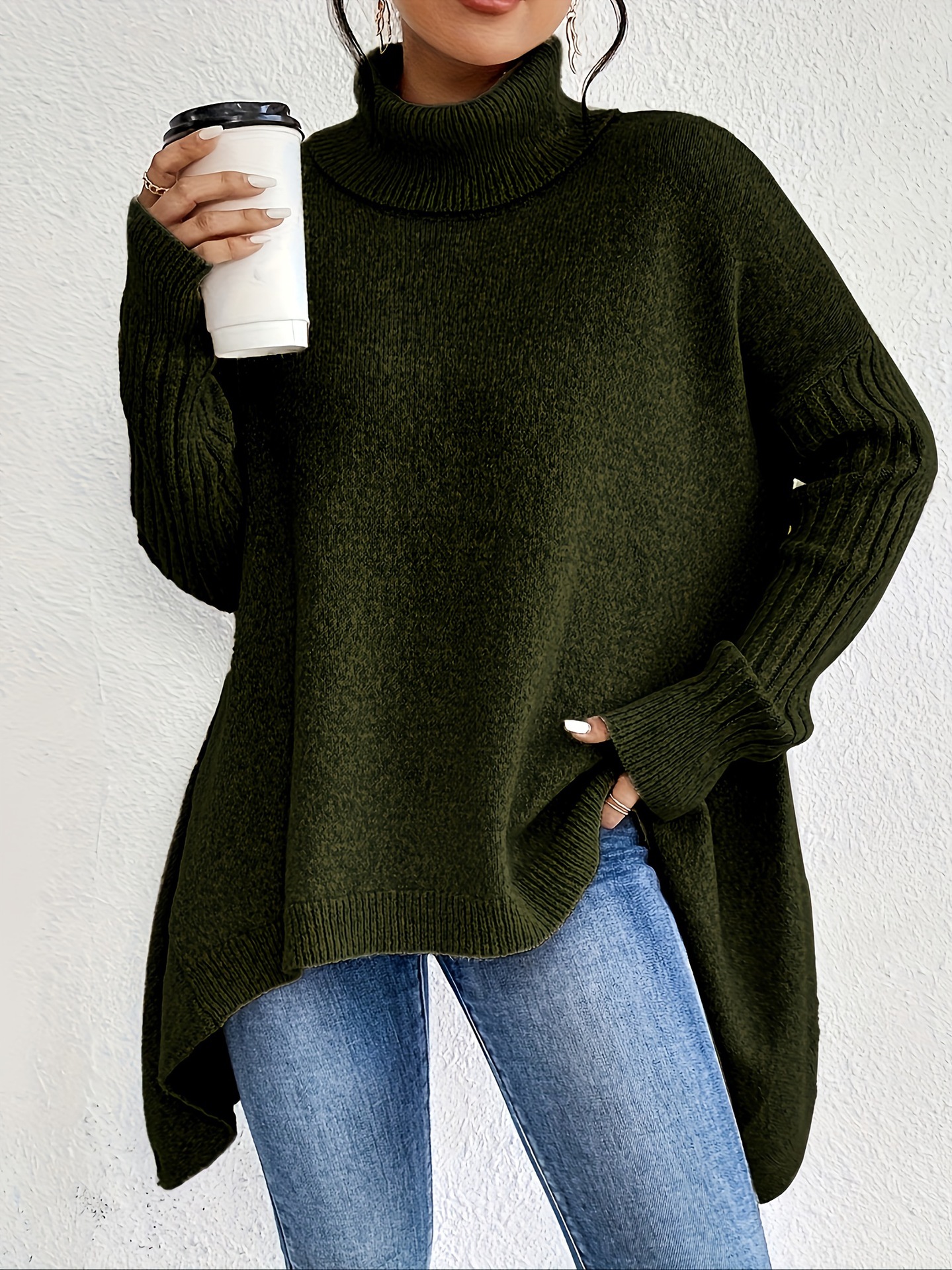 Irregular Turtleneck Sweater - Image 8