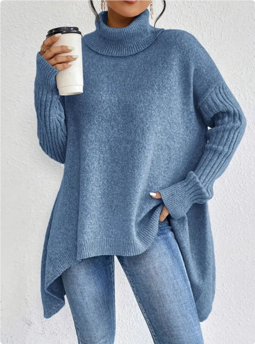 Irregular Turtleneck Sweater - Image 4