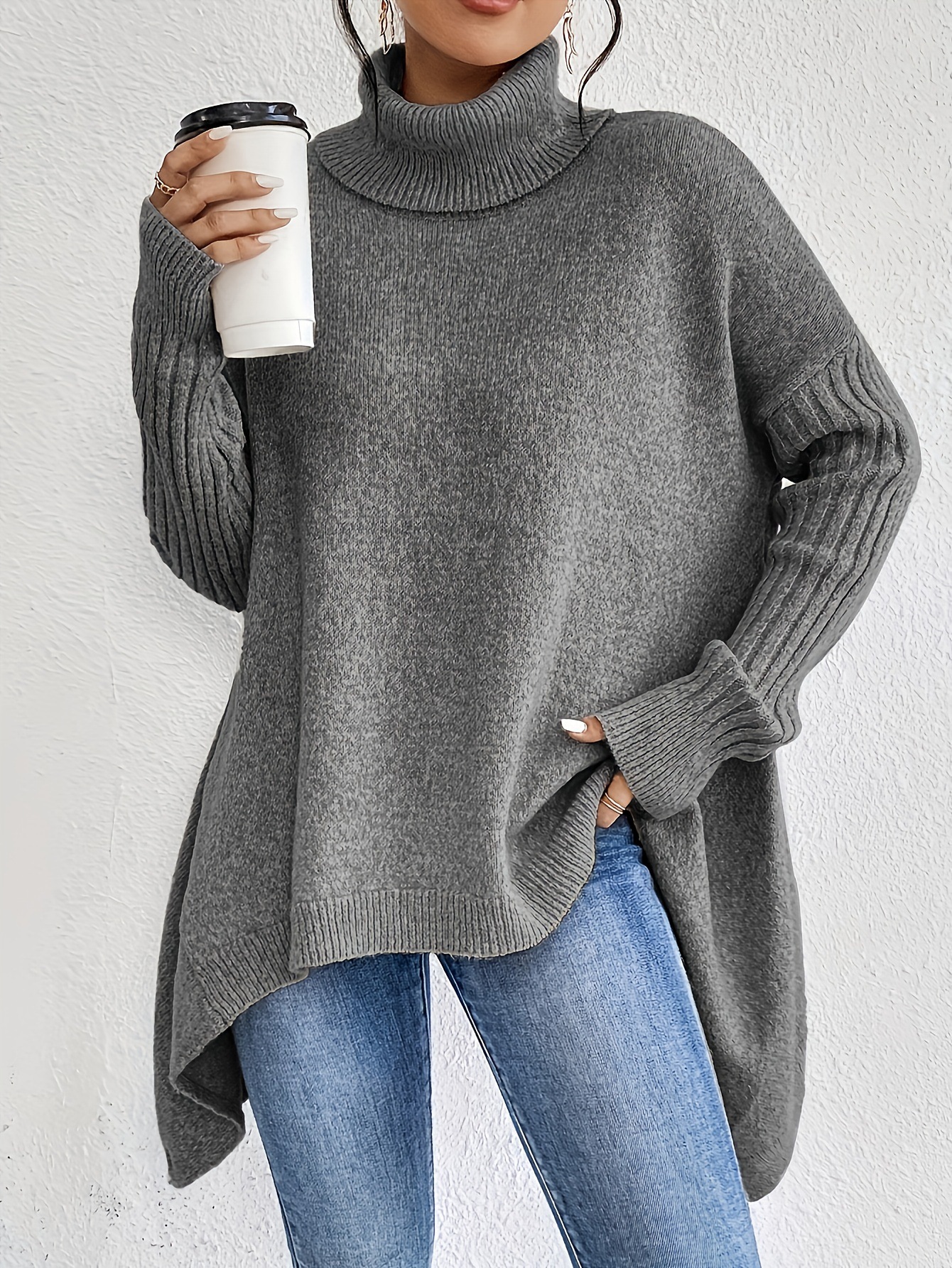 Irregular Turtleneck Sweater - Image 9