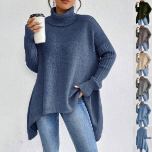 Irregular Turtleneck Sweater