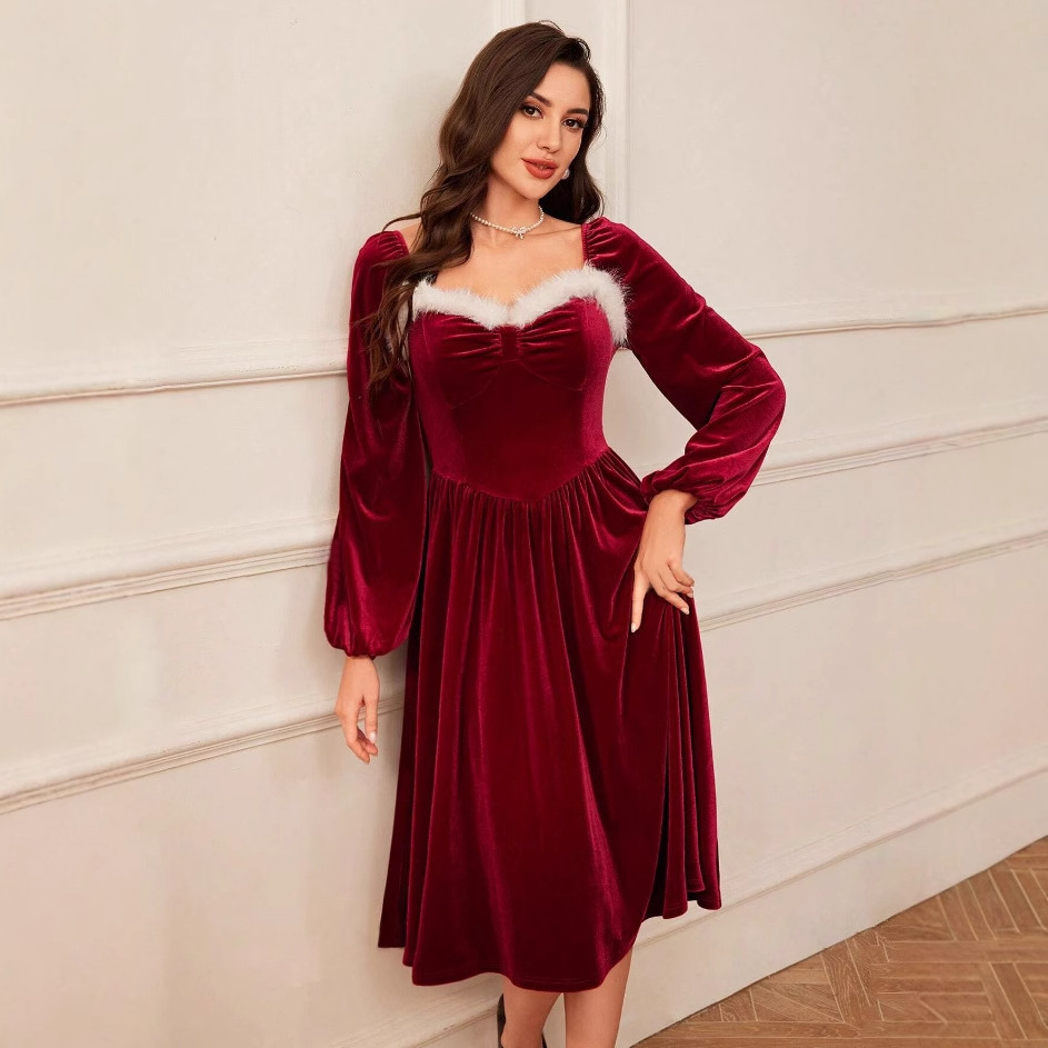 Red Velvet Dress - Image 4