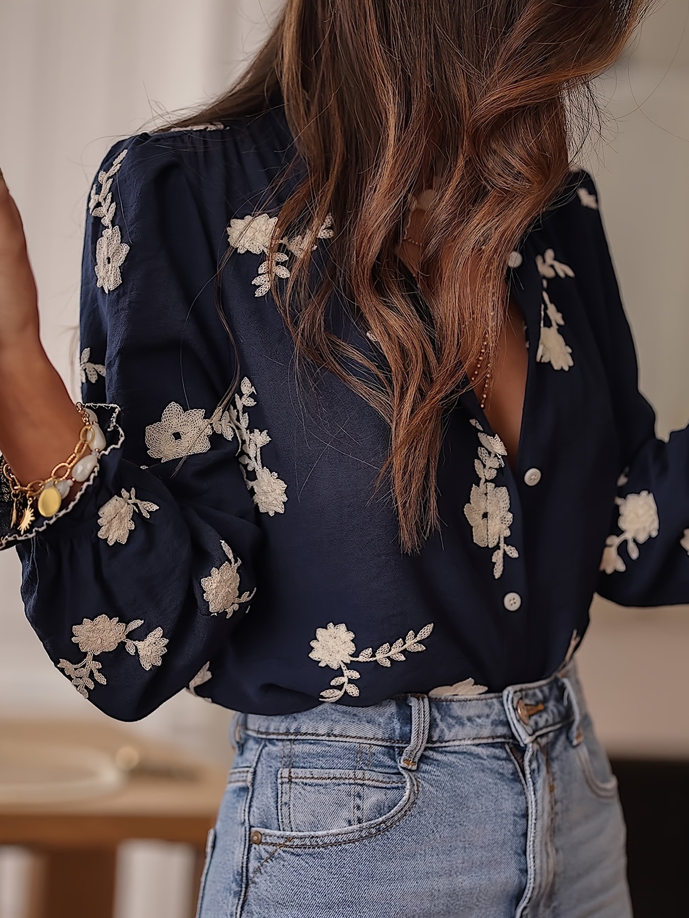 Embroidered Chiffon Blouse - Image 2