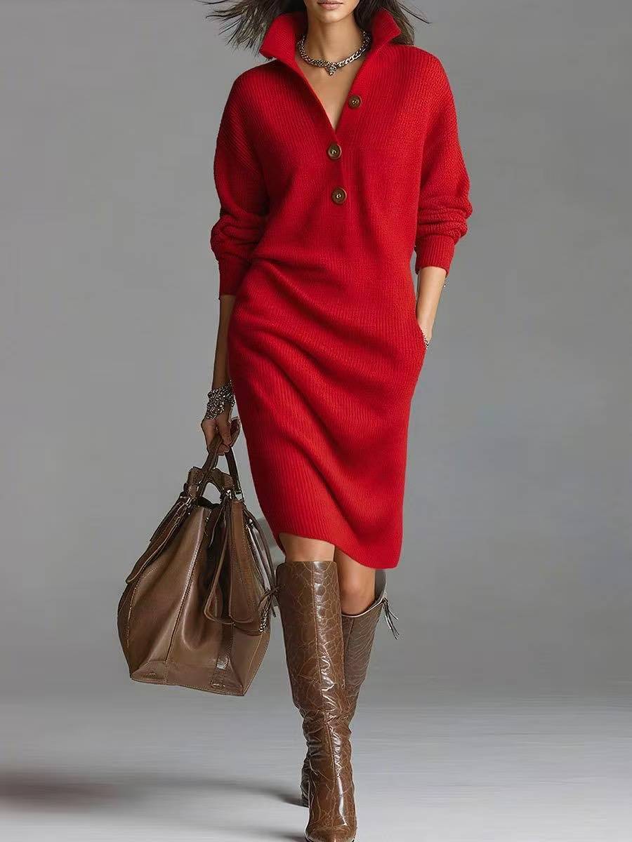 Button Sweater Dress - Image 7