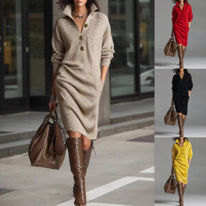 Button Sweater Dress