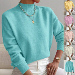 Mid-Neck Knit Sweater