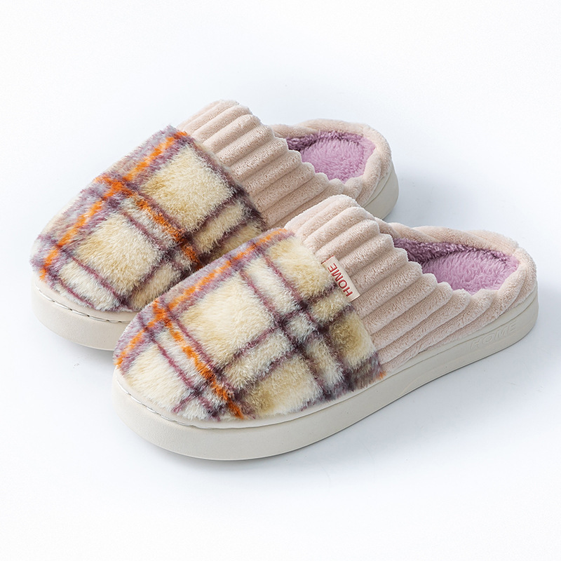 Plaid Plush Slippers - Image 7