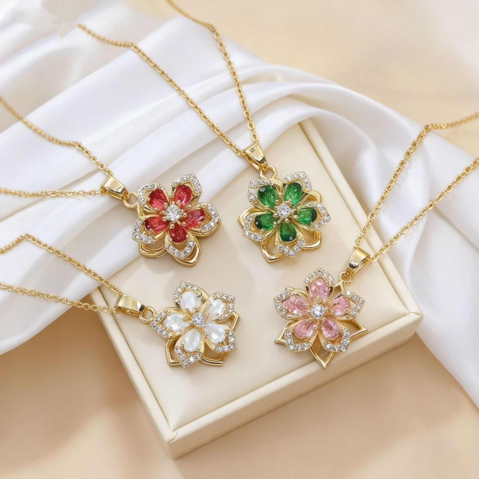 Rotatable Flower Necklace