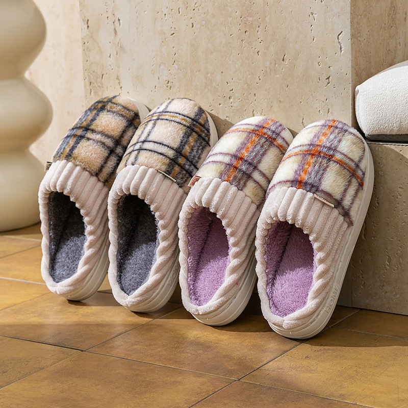 Plaid Plush Slippers - Image 4
