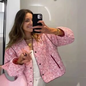 Printed V-Neck Jacket