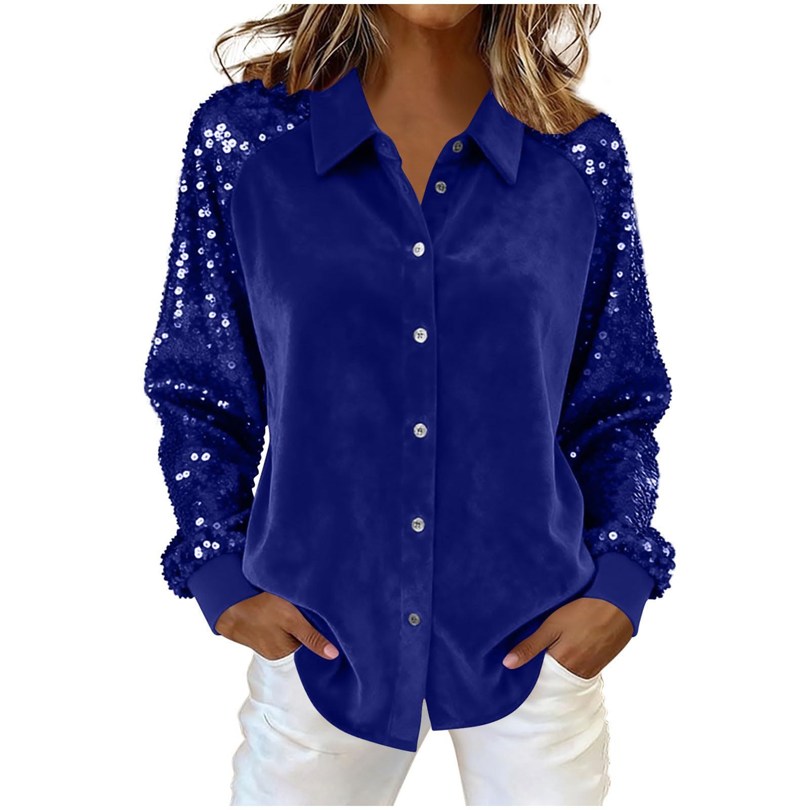 Sequin Button Blouse - Image 3