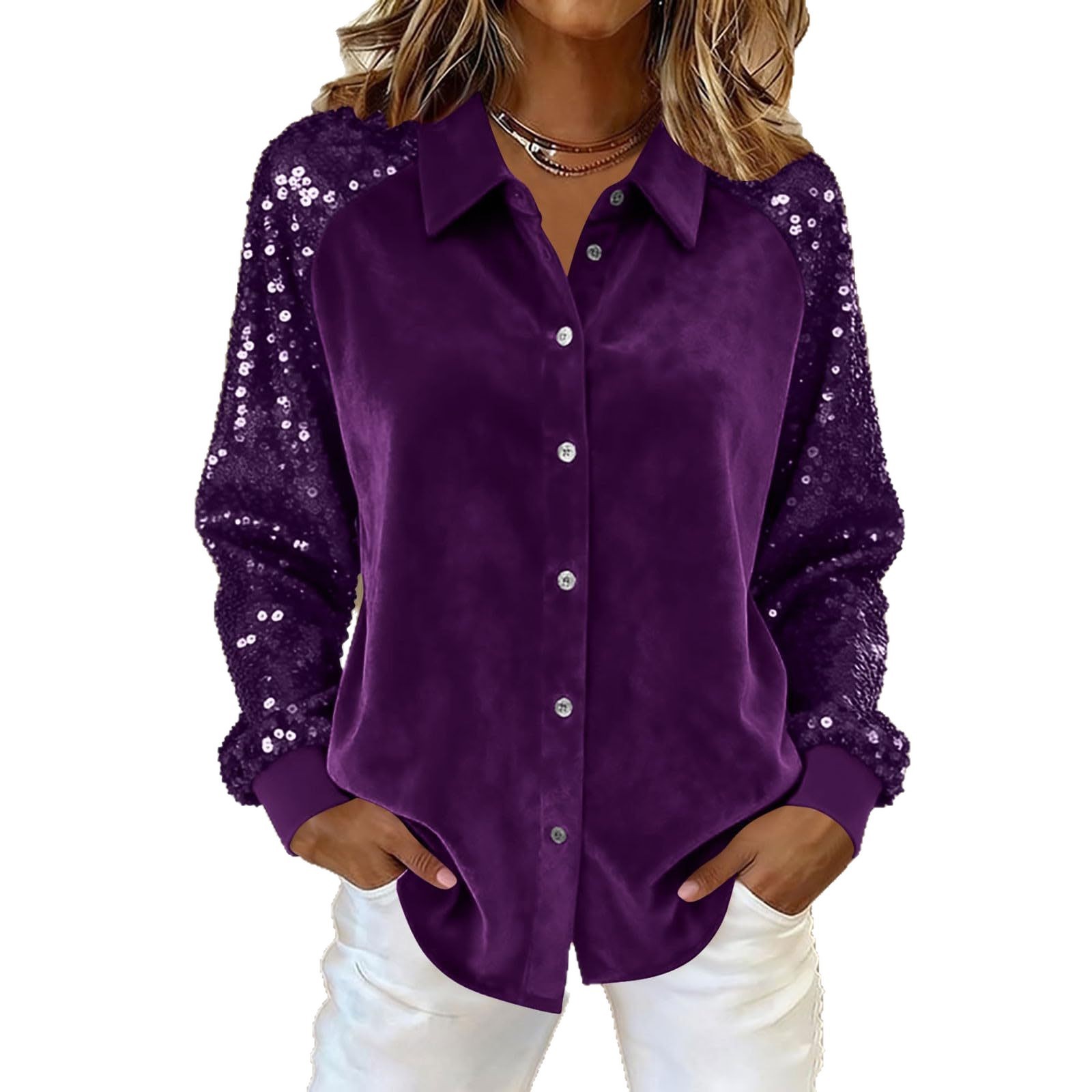 Sequin Button Blouse - Image 5