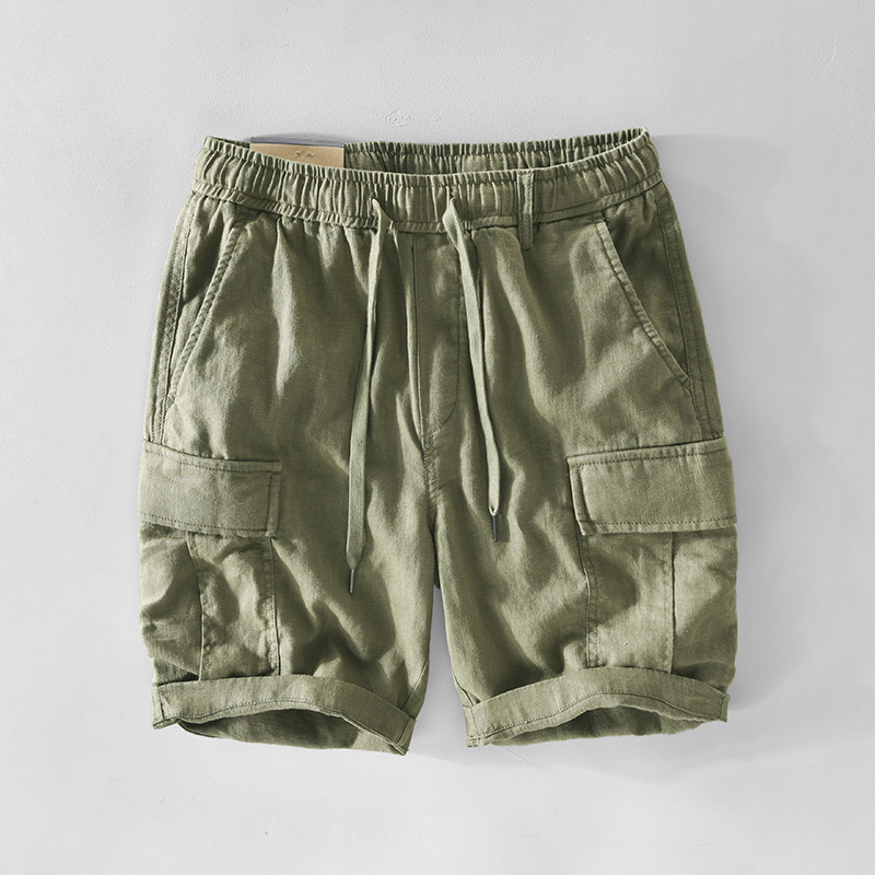 Linen Drawstring Shorts - Image 5