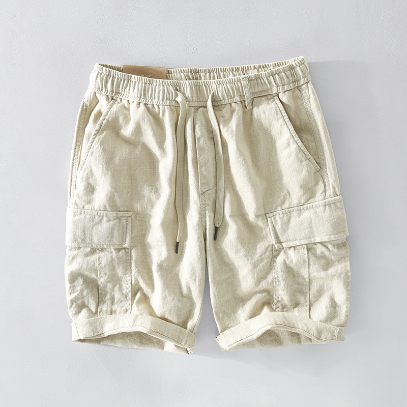 Linen Drawstring Shorts - Image 4