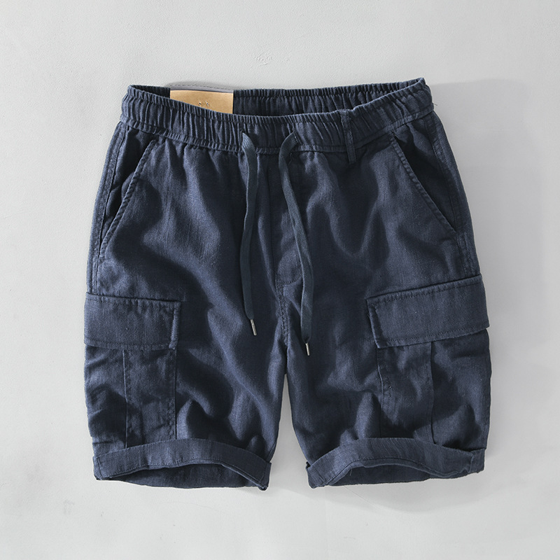 Linen Drawstring Shorts - Image 3